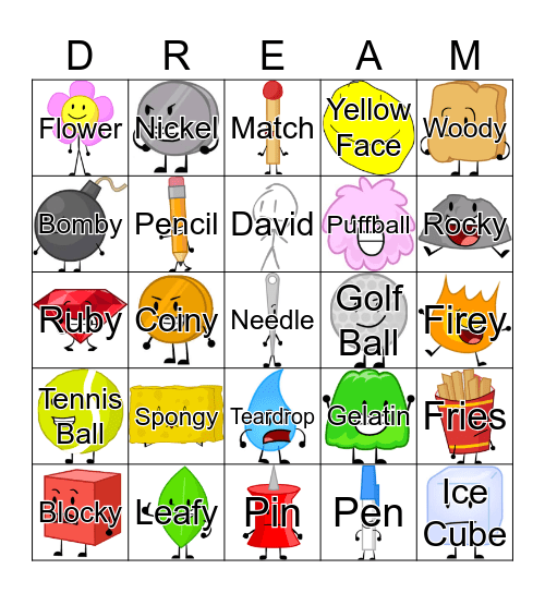 Battle For Dream Island Bingo Card