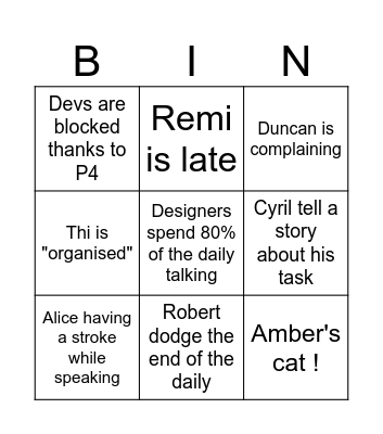 UI Daily Bingo Card