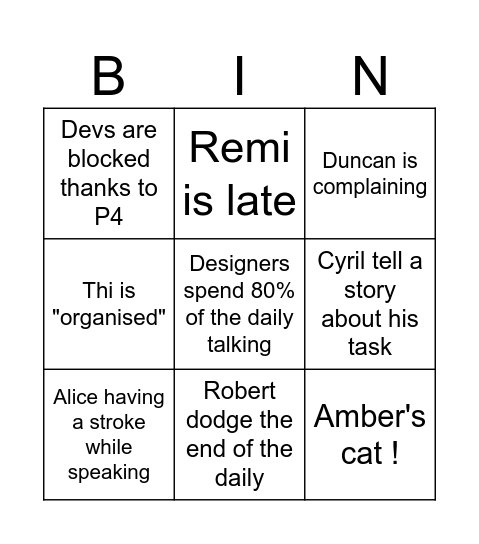 UI Daily Bingo Card