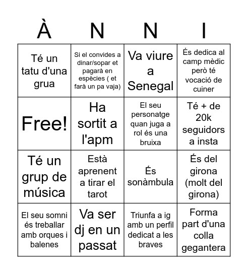fiesta salsa quinceañera Bingo Card