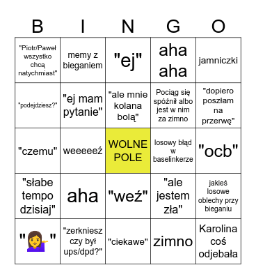 Zuzia Bingo Card