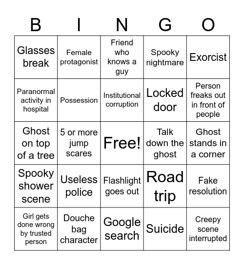 The bridge bingo card Bingo Card