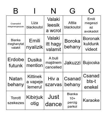 Julius 17 bingo Card