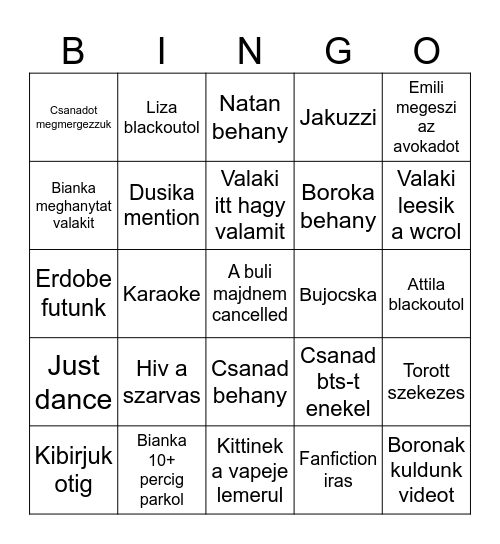 Julius 17 bingo Card