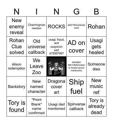 JOJOLANDS CHAPTER 38 NINGBO BINGO Card