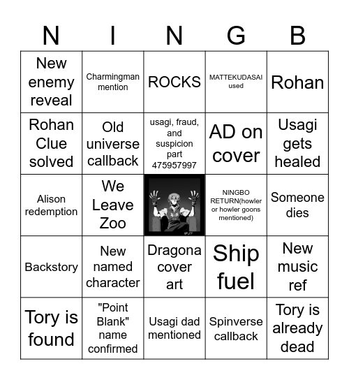 JOJOLANDS CHAPTER 38 NINGBO BINGO Card