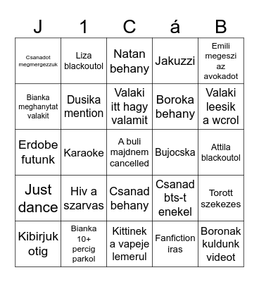 Julius 17 bingo Card