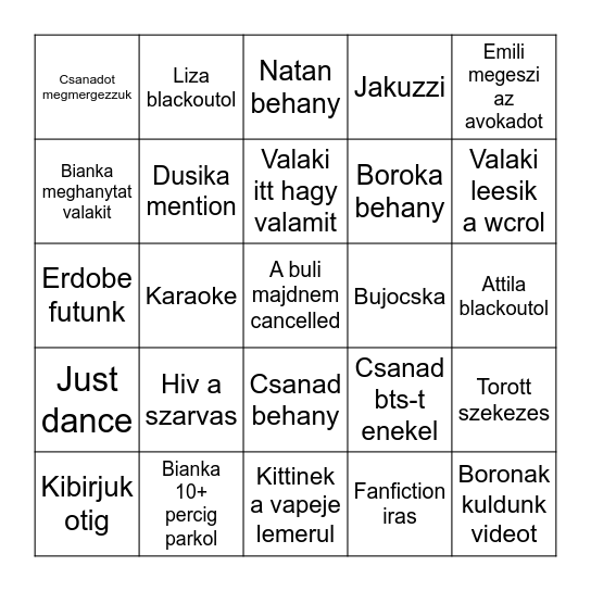 Julius 17 bingo Card