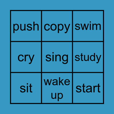 Verb Bingo Card