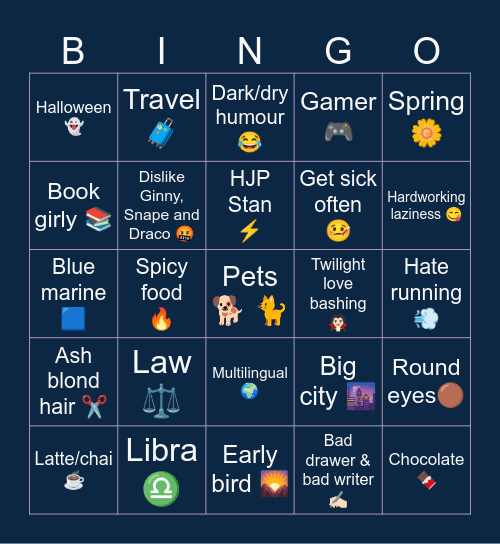 Adhémâra's Bingo Card