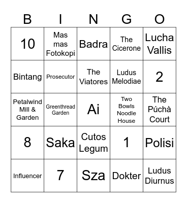MARIO Bingo Card