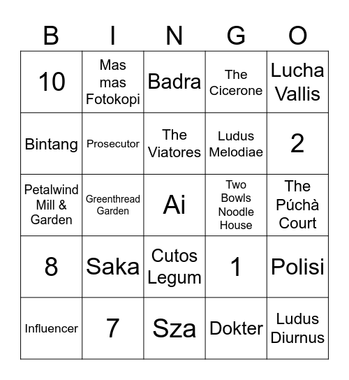 MARIO Bingo Card