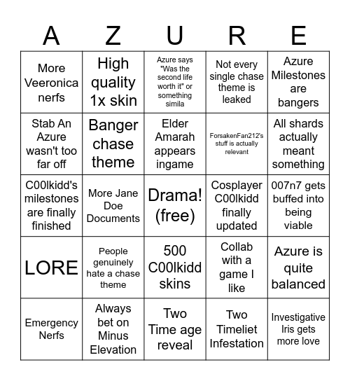 Azure Update Bingo Card