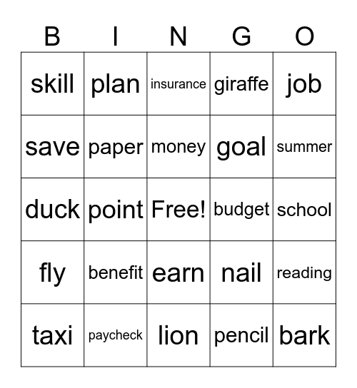 planning for the future Bingo Card
