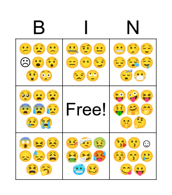 Emoji Bingo Card