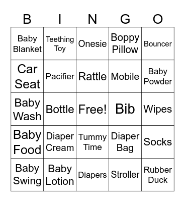 BABY SHOWER BINGO Card