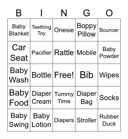 BABY SHOWER BINGO Card