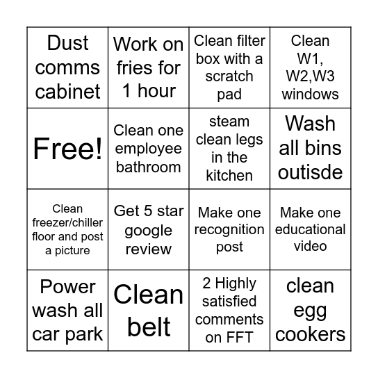 McDonald's New Ross Bingo Card