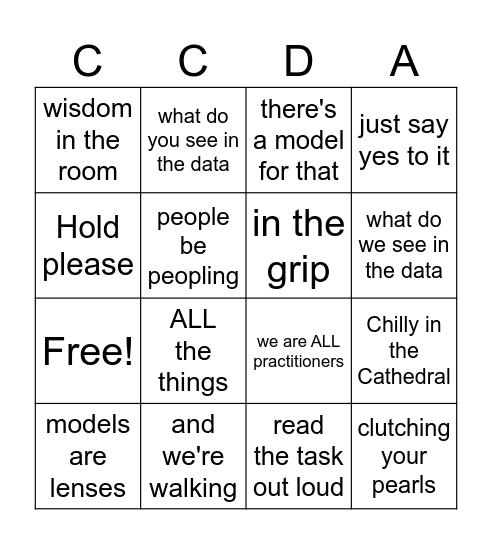 2026 College for Congregational Development Bingo Card