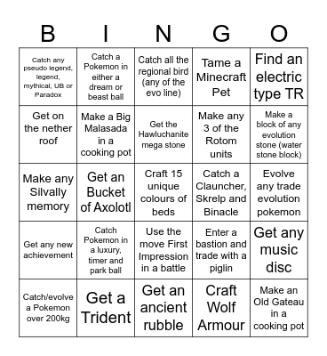 Pokesoc Cobblemon Bingo Card