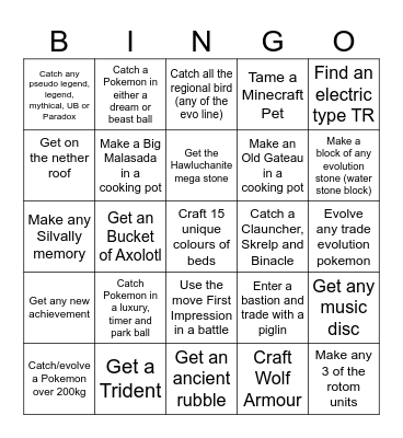 Pokesoc Cobblemon Bingo Card