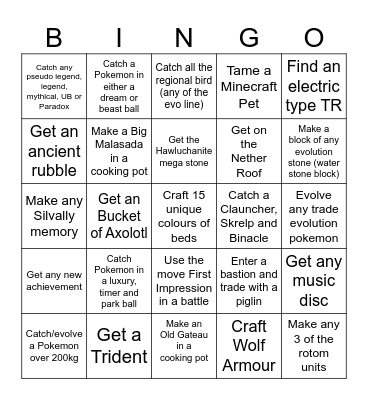 Pokesoc Cobblemon Bingo Card