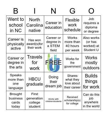 Career Day 2026 Bingo Card