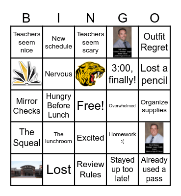Back to School Bingo Card