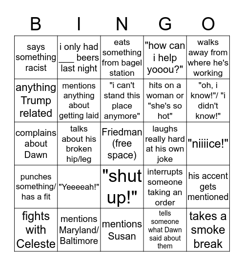 Bradley Bingo Card