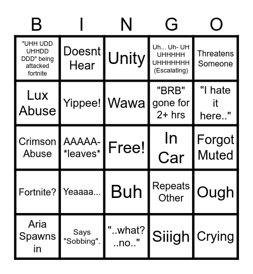 Vel-Bingo Card