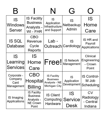 IS Connect - B-I-N-G-O Bingo Card