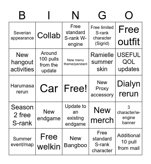 ZZZ Anniversary Bingo Card