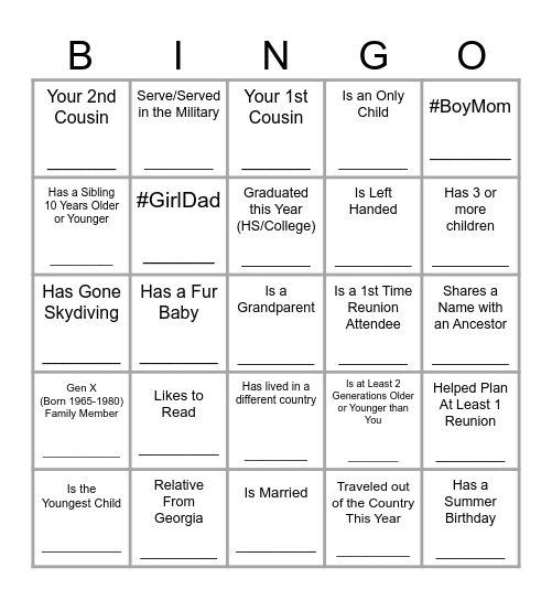 Find Someone Who... Bingo Card