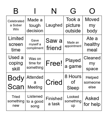 SOAP Weekend Bingo Card