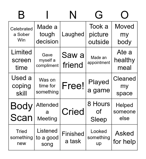 SOAP Weekend Bingo Card