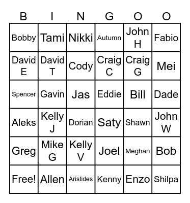MANDATORY MEETING Bingo Card