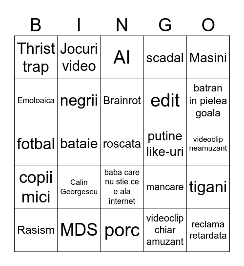 Nig Bingo Card