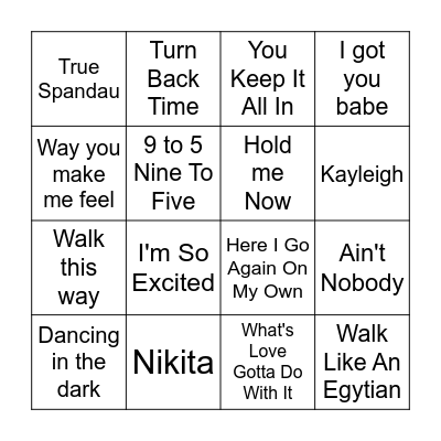 Music Bingo Game 12 Bingo Card