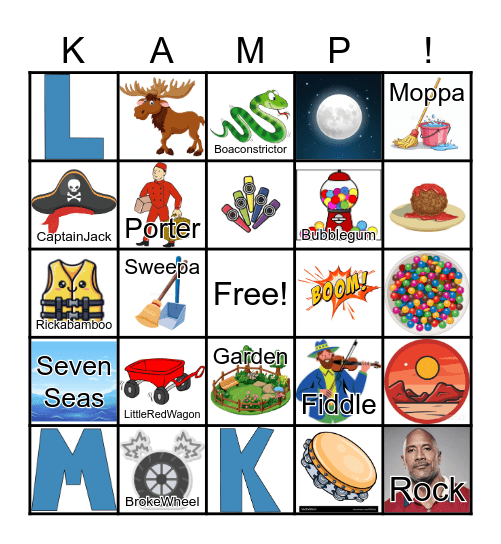 Camp Song Bingo Card