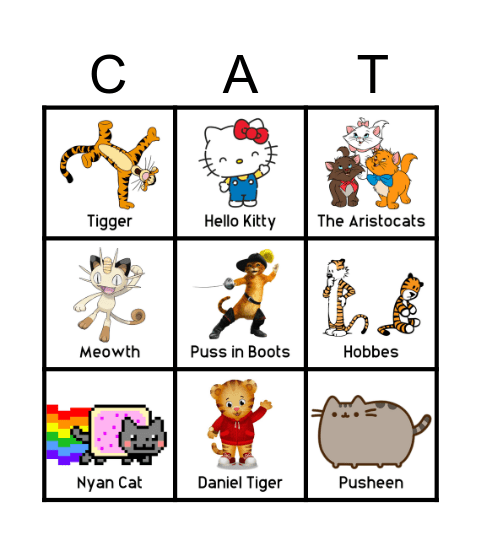 Cat Bingo Card