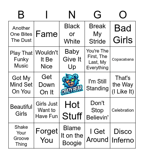 Club Wyndham Rocks Bingo Card