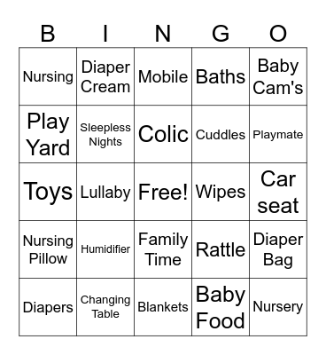 BABY BINGO Card