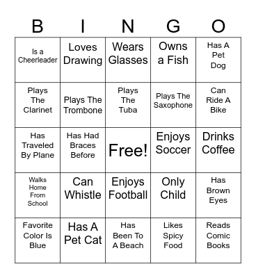 Human Bingo Card
