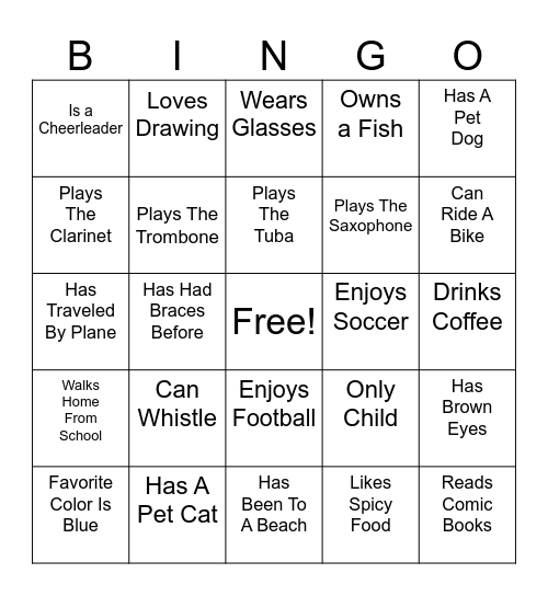 Human Bingo Card