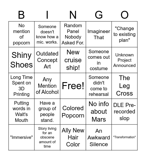 Global Update Bingo Card