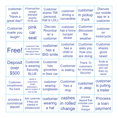 National Drive-Thru Day BINGO! Bingo Card
