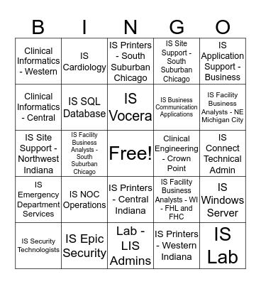 IS Connect - B-I-N-G-O Bingo Card