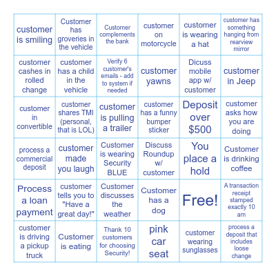 National Drive-Thru Day BINGO! Bingo Card