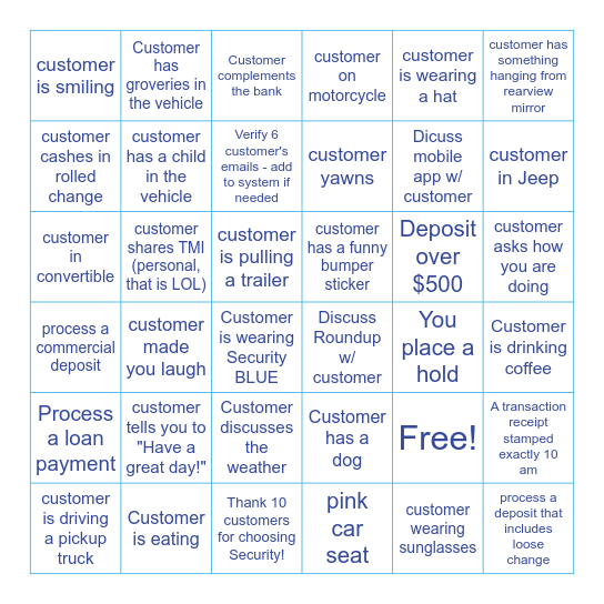 National Drive-Thru Day BINGO! Bingo Card