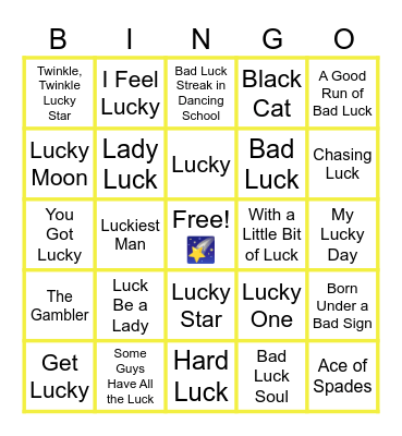 MUSIC BINGO at the Ann Arbor Eagles!  LUCK! Some good, some bad, some have it, some don't!🍀 Bingo Card